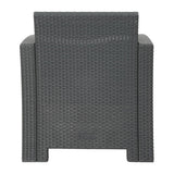 Bolero PP Armchair and Table Wicker Set Grey