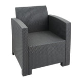 Bolero PP Armchair and Table Wicker Set Grey