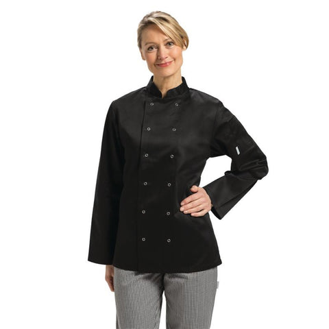 Whites Vegas Unisex Chef Jacket Long Sleeve Black - L