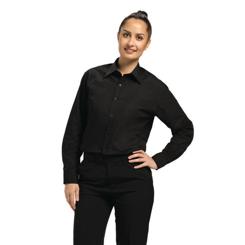 Chef Works Unisex Long Sleeve Dress Shirt Black L