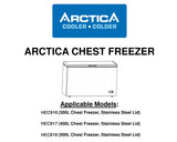 Arctica 465 Ltr Chest Freezer - White with Stainless Steel Lid