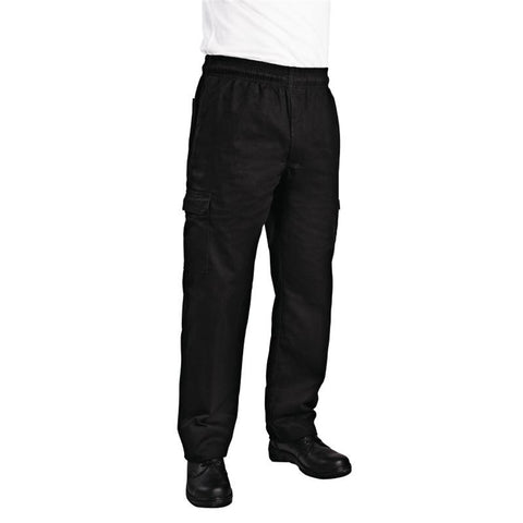 Chef Works Unisex Slim Fit Cargo Chefs Trousers Black L