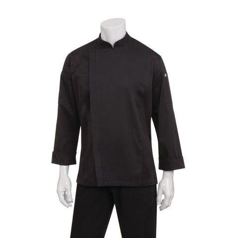 Chef Works Hartford Lightweight Zipper Unisex Chef Jacket Black XL