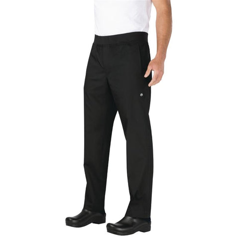Chef Works Men's Lightweight Slim Trouser Black - Size XL