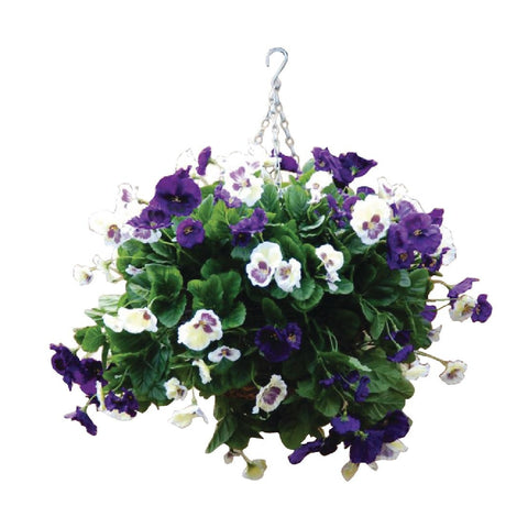 22 inch Purple and White Pansy Ball