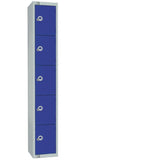 Elite Five Door Padlock Locker with Sloping Top Blue