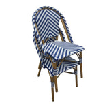 Bolero Parisian Style Rattan Side Chair Blue (Pack of 2)