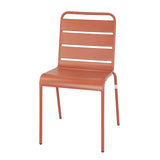 Bolero Terracotta Slatted Steel Side Chairs (Pack of 4)