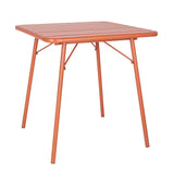 Bolero Terracotta Square Slatted Steel Table - 700mm