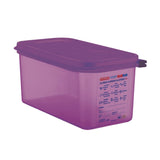 Araven Polypropylene 1/3 Gastronorm Food Container Purple 6Ltr