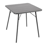 Bolero Square Slatted Steel Table Grey 700mm (Single)