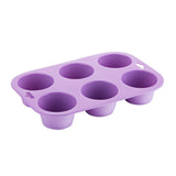 Hygiplas Flexible Silicone Six Hole Purple Muffin Pan