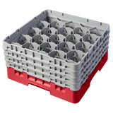 Cambro Camrack Red 20 Compartments Max Glass Height  215mm
