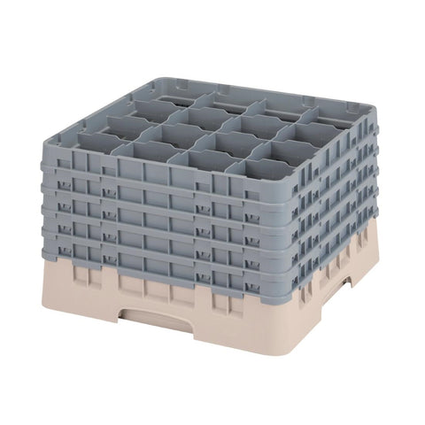 Cambro Camrack Beige 16 Compartments Max Glass Height 279mm