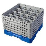 Cambro Camrack Blue 16 Compartments Max Glass Height 298mm