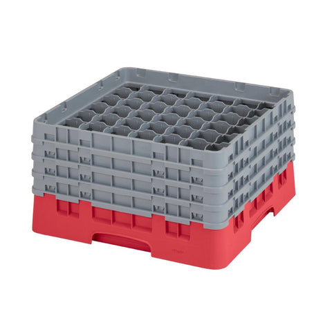 Cambro Camrack Red 49 Compartments Max Glass Height 215mm