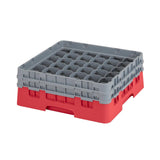 Cambro Camrack Red 36 Compartments Max Glass Height 133mm