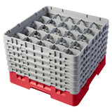 Cambro Camrack Red 25 Compartments Max Glass Height 298mm