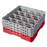 Cambro Camrack Red 16 Compartments Max Glass Height 174mm