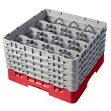 Cambro Camrack Red 16 Compartments Max Glass Height 258mm
