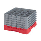 Cambro Camrack Red 16 Compartments Max Glass Height 279mm