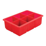 Beaumont Six Cavity Silicone Ice Cube Mould Red