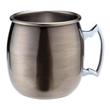 Beaumont Antique Brass Plated Curved Moscow Mule Mug 500ml