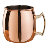 Beaumont Copper Plated Curved Moscow Mule Mug with Brass Handle 500ml