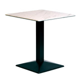 Turin Metal Base Square Dining Table with Laminate Top Marble 600mm