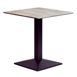 Turin Metal Base Square Dining Table with Laminate Top Concrete 600mm