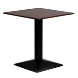 Turin Metal Base Square Dining Table with Laminate Top Walnut 600mm