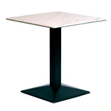Turin Metal Base Square Dining Table with Laminate Top Marble 700mm
