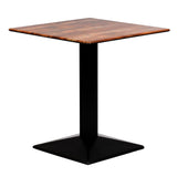 Turin Metal Base Square Dining Table with Laminate Top Planked Oak 700mm