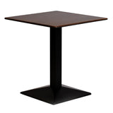 Turin Metal Base Square Dining Table with Laminate Top Walnut 700mm