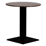 Turin Metal Base Round Dining Table with Laminate Top Walnut 600mm