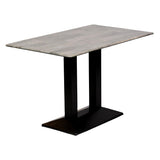 Turin Metal Base Rectangular Dining Table with Laminate Top Concrete 1200x700mm