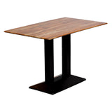 Turin Metal Base Rectangular Dining Table with Laminate Top Planked Oak 1200x700mm