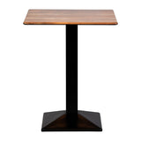 Turin Metal Base Square Poseur Table with Laminate Top Planked Oak 600mm