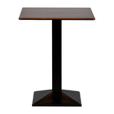Turin Metal Base Square Poseur Table with Laminate Top Walnut 600mm