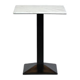 Turin Metal Base Square Poseur Table with Laminate Top Marble 700mm