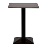 Turin Metal Base Square Poseur Table with Laminate Top Walnut 700mm