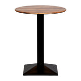 Turin Metal Base Round Poseur Table with Laminate Top Planked Oak 600mm