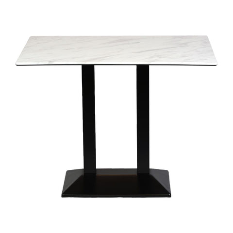Turin Metal Base Rectangular Poseur Table with Laminate Top Marble 1200x700mm