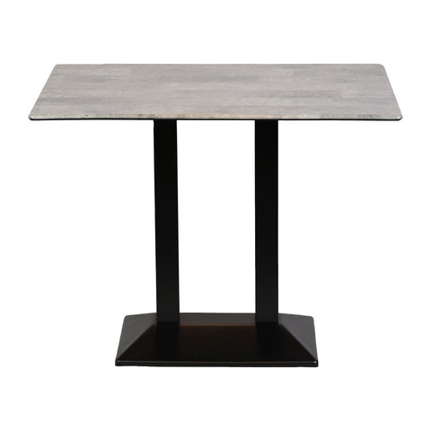 Turin Metal Base Rectangular Poseur Table with Laminate Top Concrete 1200x700mm