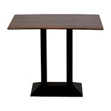 Turin Metal Base Rectangular Poseur Table with Laminate Top Walnut 1200x700mm