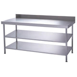 Parry Fully Welded Stainless Steel Wall Table 2 Undershelves 1200x600mm TAB12600/2W