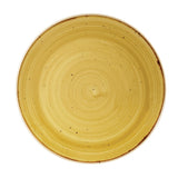 Churchill Stonecast Round Coupe Plate Mustard Seed Yellow 220mm