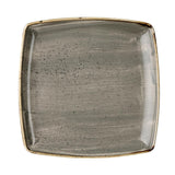Churchill Stonecast Deep Square Plate Peppercorn Grey 260mm