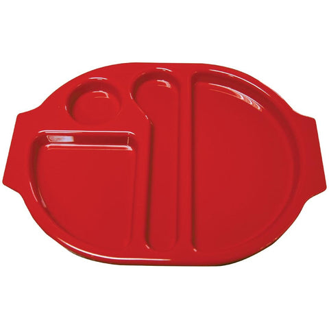 Kristallon Polycarbonate Compartment Food Trays Red 322mm