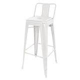 Bolero Bistro Steel High Stool With Backrest White (Pack of 4)